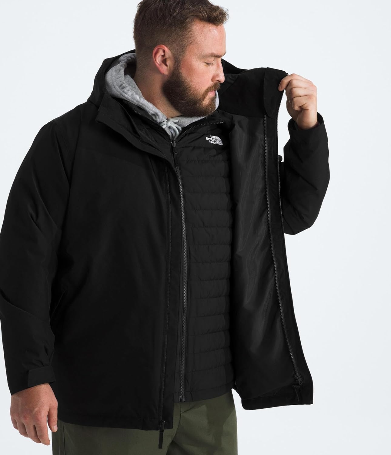 image:imageTHE NORTH FACE Mens Carto Mono Triclimate Hooded Jacket Standard amp Big Size Insulated Winter Coat Wind amp Water ResistantTnf Black