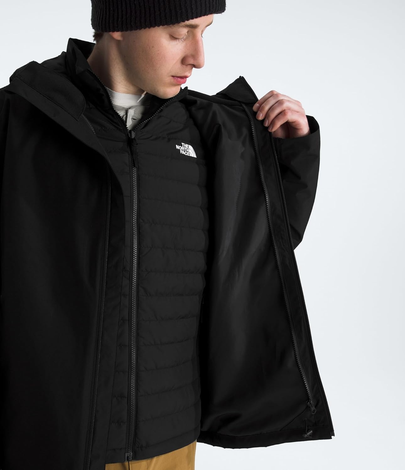 image:imageTHE NORTH FACE Mens Carto Mono Triclimate Hooded Jacket Standard amp Big Size Insulated Winter Coat Wind amp Water ResistantTnf Black