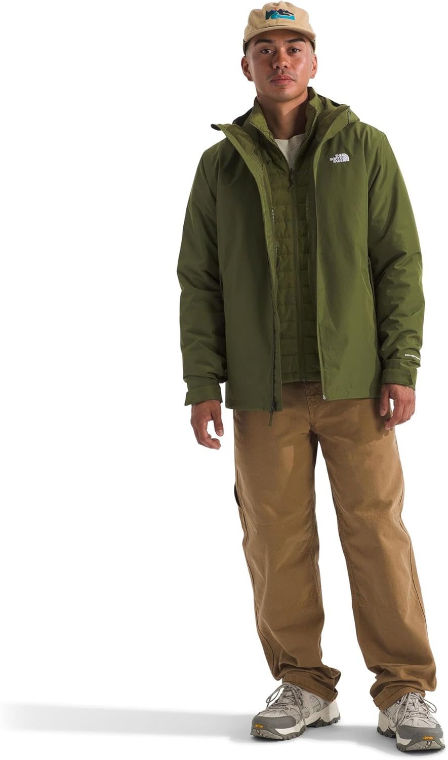 image:imageTHE NORTH FACE Mens Carto Mono Triclimate Hooded Jacket Standard amp Big Size Insulated Winter Coat Wind amp Water ResistantWoodland Green