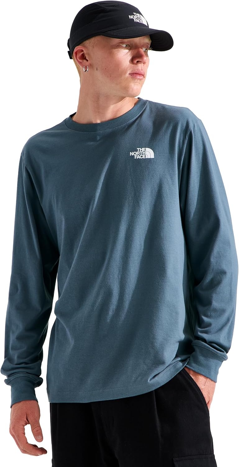 image:imageTHE NORTH FACE Mens Core Box Long Sleeve NSE Tee Tshirt With Ribbed Collar amp Cuffs for DurabilityGranite Grey