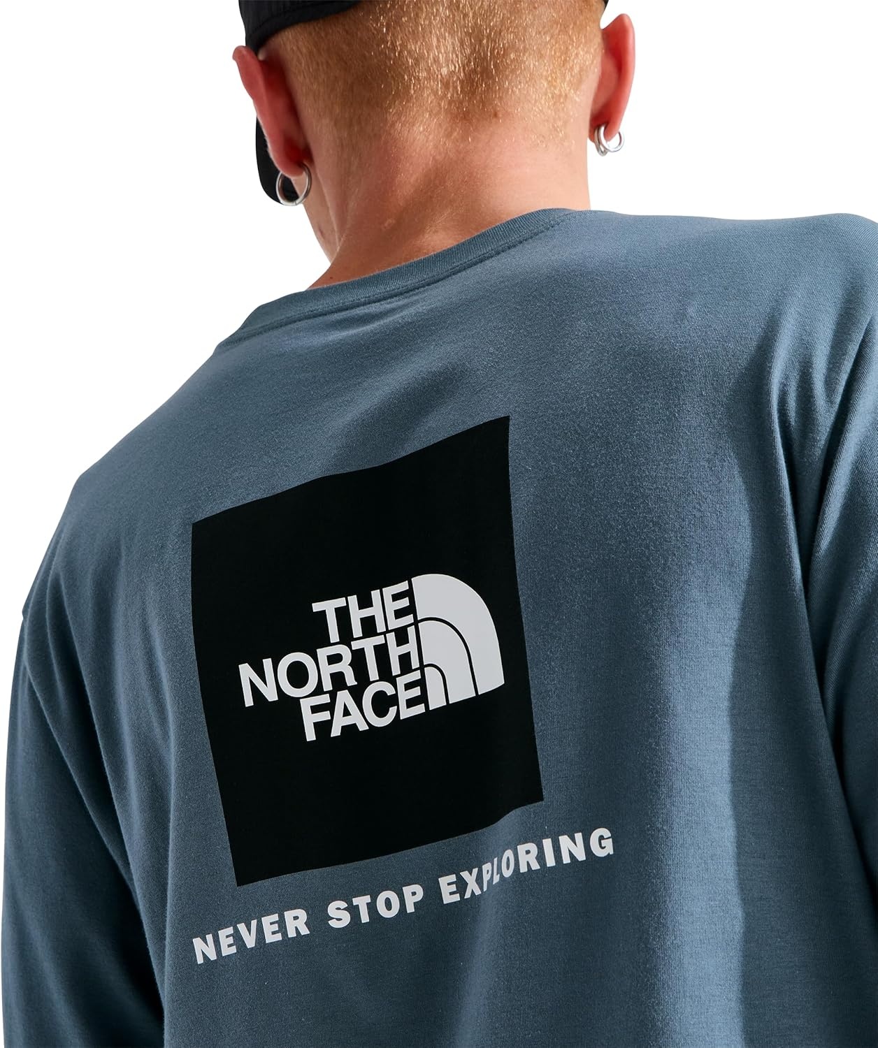 image:imageTHE NORTH FACE Mens Core Box Long Sleeve NSE Tee Tshirt With Ribbed Collar amp Cuffs for DurabilityGranite Grey