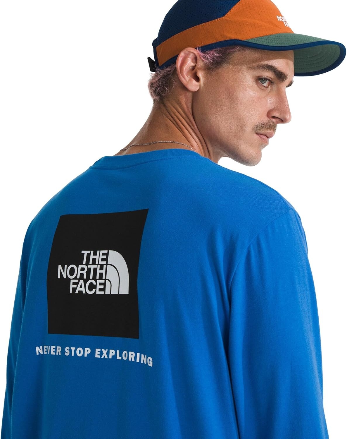 image:imageTHE NORTH FACE Mens Core Box Long Sleeve NSE Tee Tshirt With Ribbed Collar amp Cuffs for DurabilityHero Blue