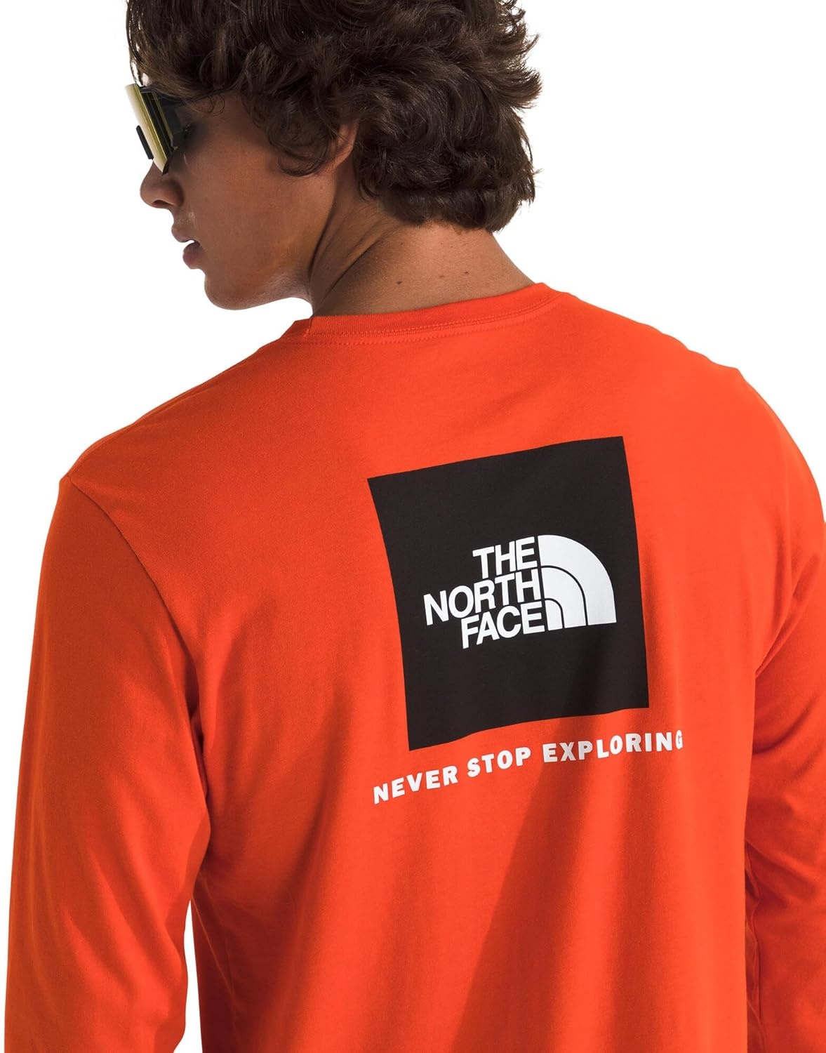 image:imageTHE NORTH FACE Mens Core Box Long Sleeve NSE Tee Tshirt With Ribbed Collar amp Cuffs for DurabilityLava Red