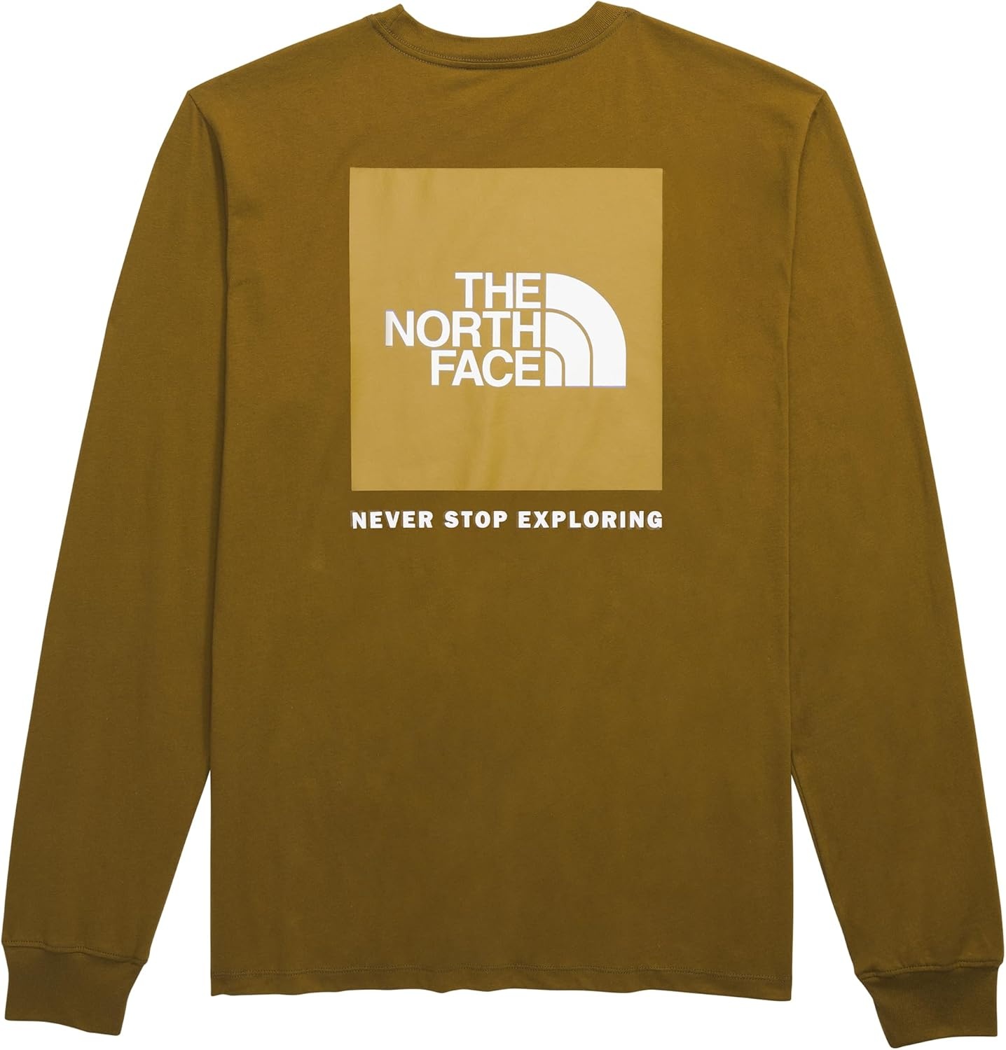 image:imageTHE NORTH FACE Mens Core Box Long Sleeve NSE Tee Tshirt With Ribbed Collar amp Cuffs for DurabilityMoss Green