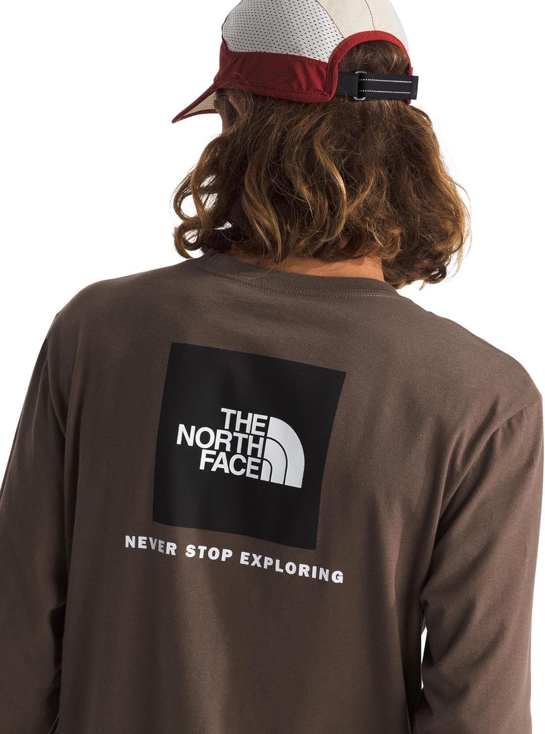 image:imageTHE NORTH FACE Mens Core Box Long Sleeve NSE Tee Tshirt With Ribbed Collar amp Cuffs for DurabilitySmokey Brown