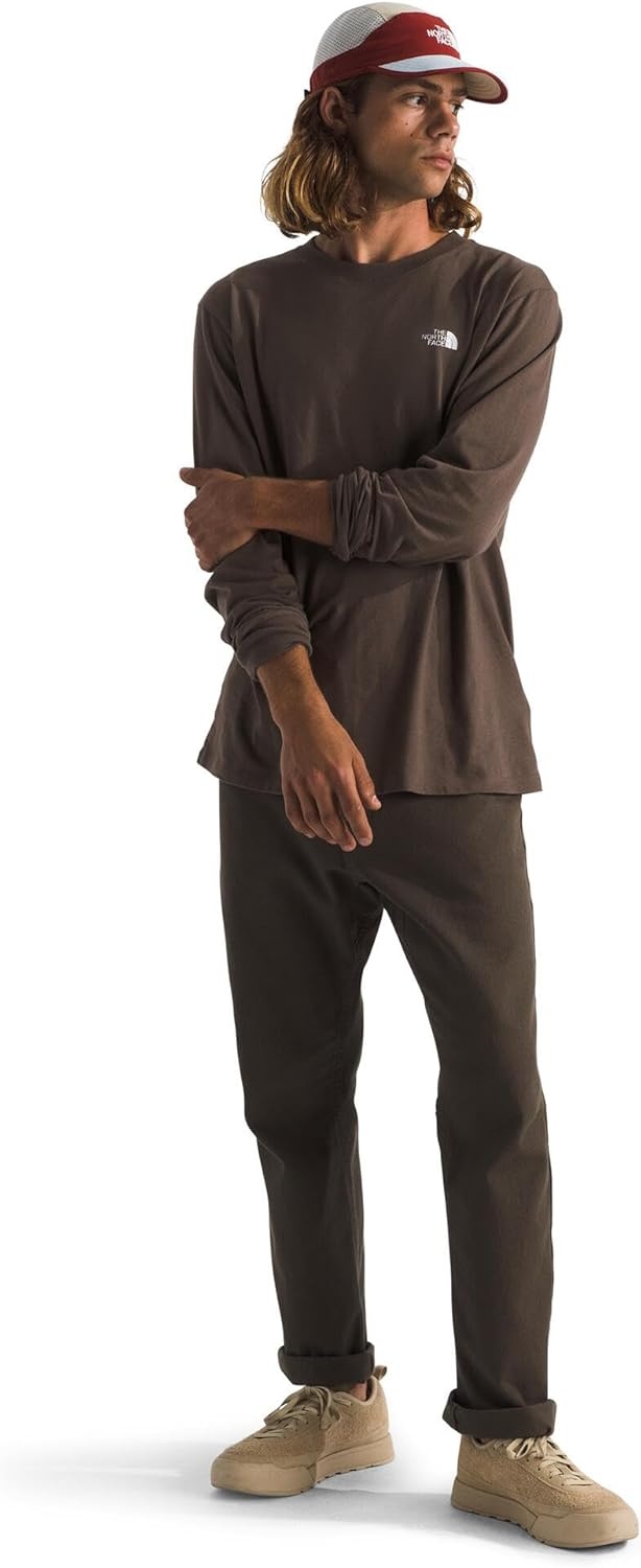 image:imageTHE NORTH FACE Mens Core Box Long Sleeve NSE Tee Tshirt With Ribbed Collar amp Cuffs for DurabilitySmokey Brown