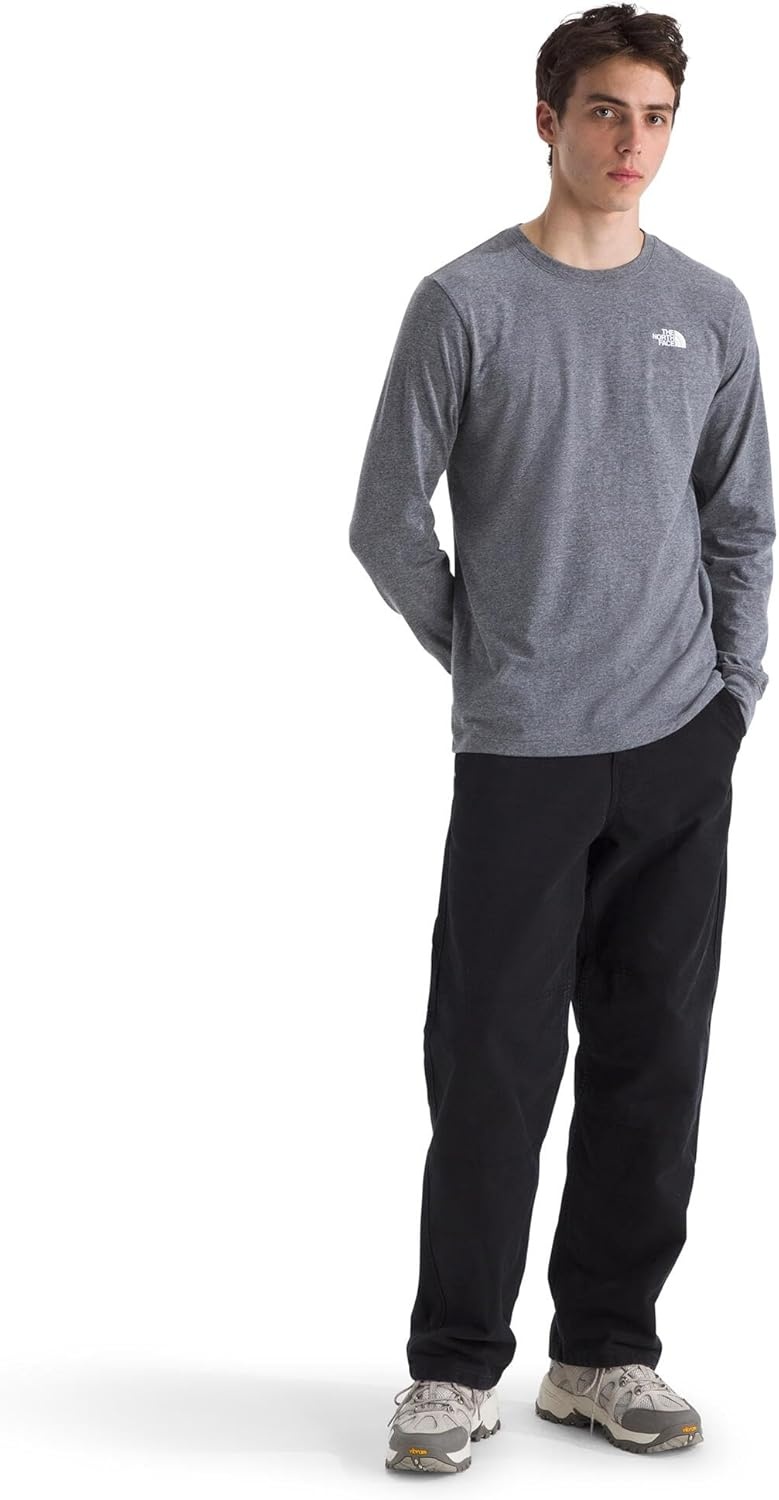 image:imageTHE NORTH FACE Mens Core Box Long Sleeve NSE Tee Tshirt With Ribbed Collar amp Cuffs for DurabilityTnf Mid Grey Heather