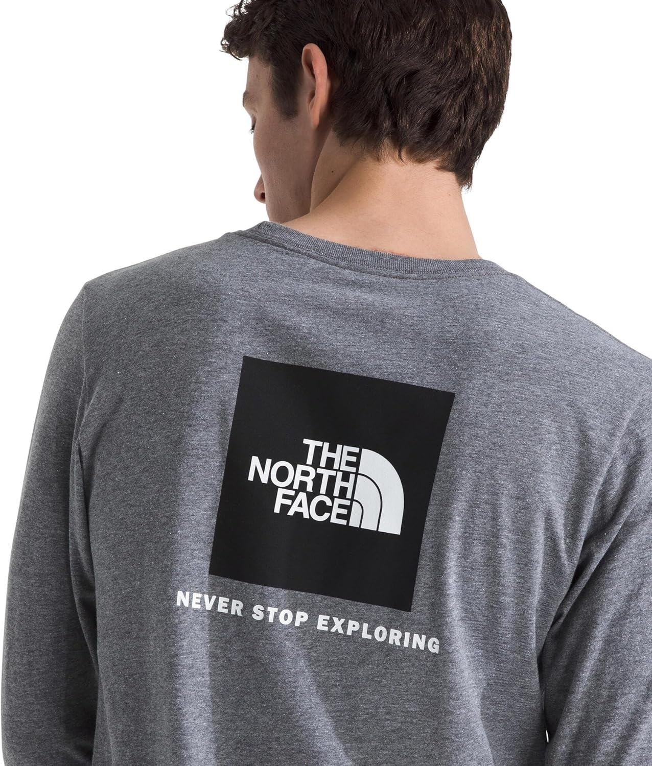 image:imageTHE NORTH FACE Mens Core Box Long Sleeve NSE Tee Tshirt With Ribbed Collar amp Cuffs for DurabilityTnf Mid Grey Heather