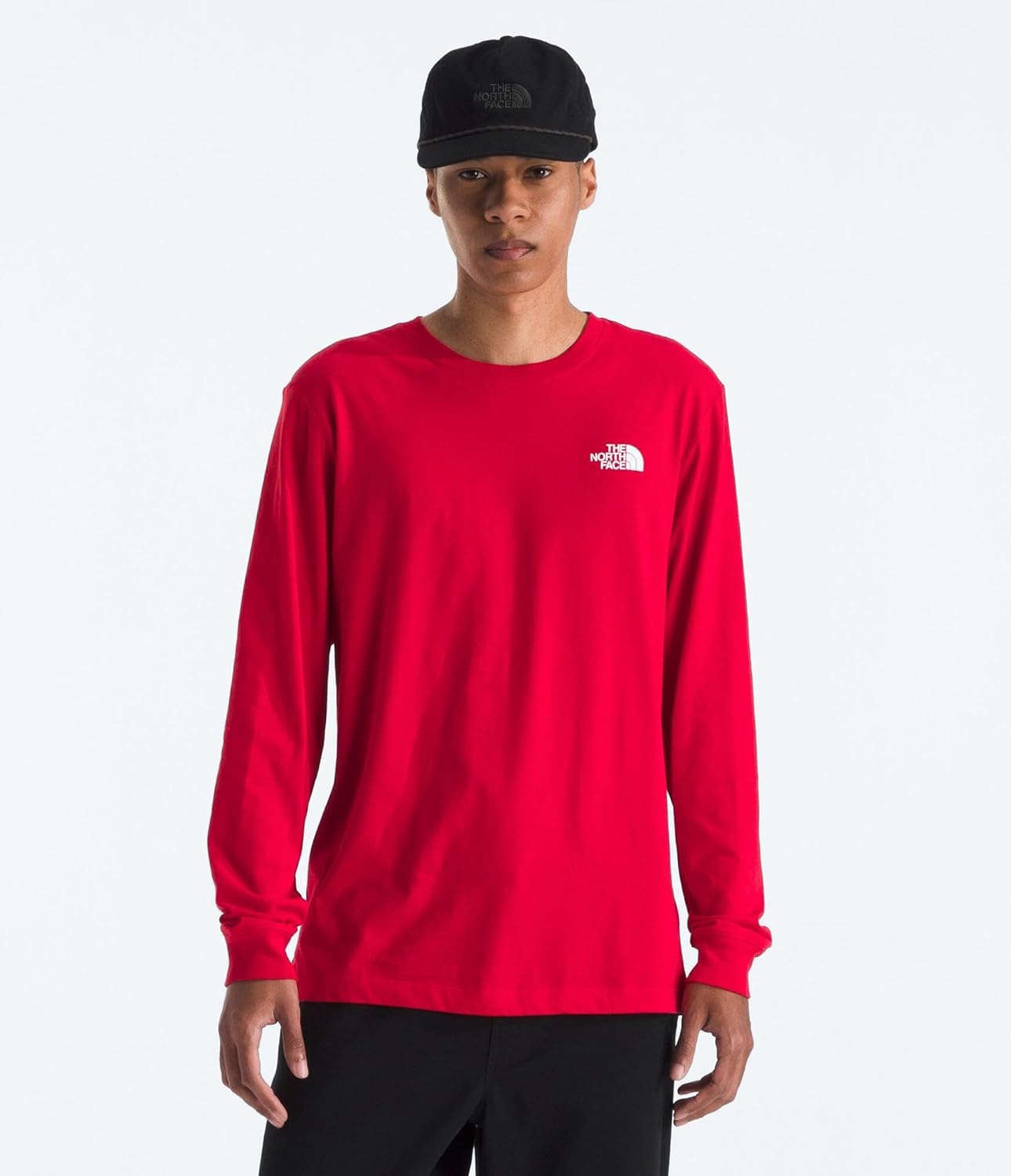 image:imageTHE NORTH FACE Mens Core Box Long Sleeve NSE Tee Tshirt With Ribbed Collar amp Cuffs for DurabilityTnf Red