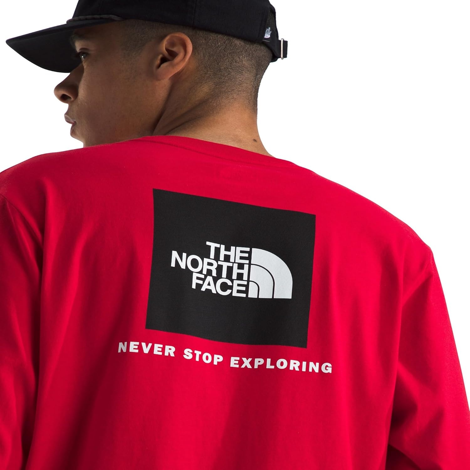 image:imageTHE NORTH FACE Mens Core Box Long Sleeve NSE Tee Tshirt With Ribbed Collar amp Cuffs for DurabilityTnf Red