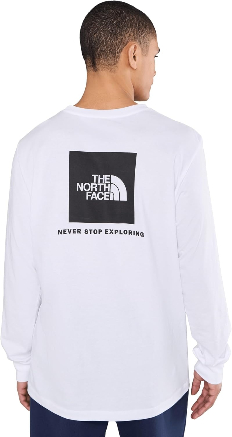image:imageTHE NORTH FACE Mens Core Box Long Sleeve NSE Tee Tshirt With Ribbed Collar amp Cuffs for DurabilityTnf White