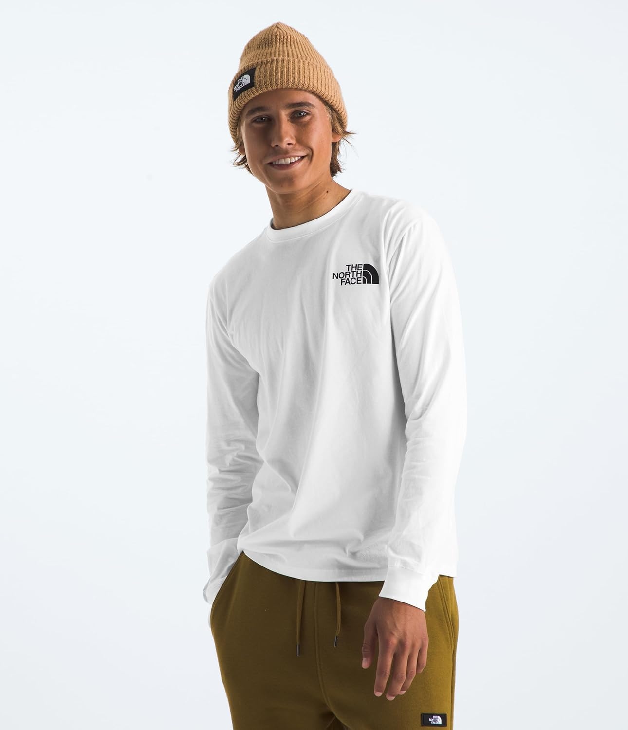 image:imageTHE NORTH FACE Mens Core Box Long Sleeve NSE Tee  Tshirt With Ribbed Collar amp Cuffs for DurabilityTnf WhiteMulticolor