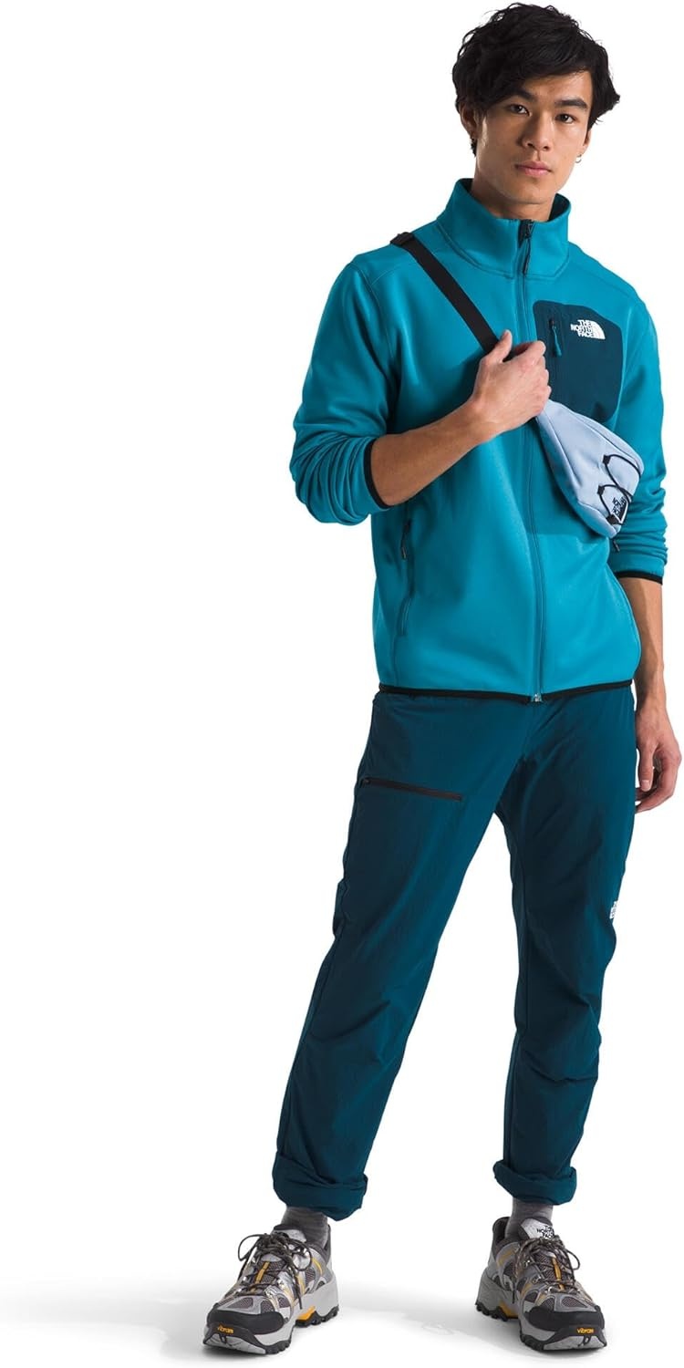 image:imageTHE NORTH FACE Mens Crest Full Zip Jacket Water Repellent Fleece Coat Double Layer Stand Collar amp Zip Hand PocketsAlkaline BlueMidnight Petrol