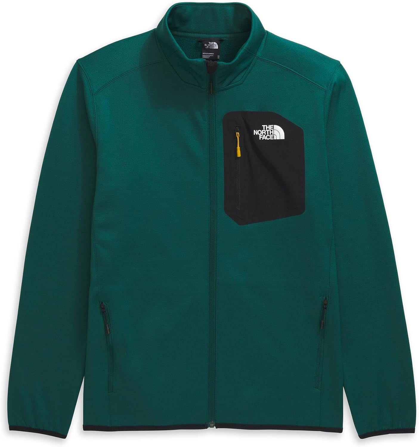 image:imageTHE NORTH FACE Mens Crest Full Zip Jacket Water Repellent Fleece Coat Double Layer Stand Collar amp Zip Hand PocketsDeep NoriTnf Black