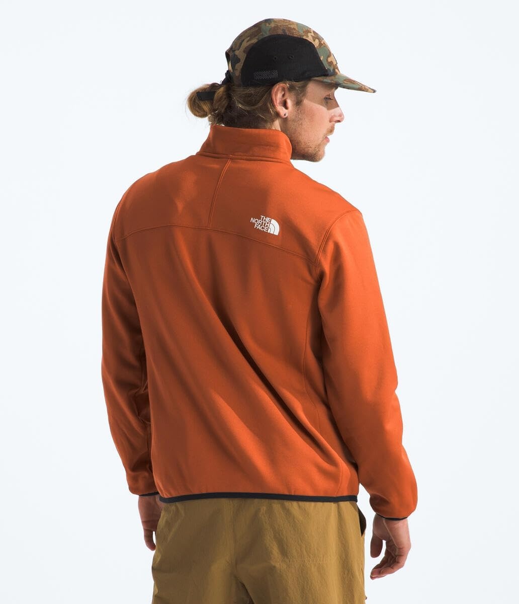 image:imageTHE NORTH FACE Mens Crest Full Zip Jacket Water Repellent Fleece Coat Double Layer Stand Collar amp Zip Hand PocketsEarthen CopperTnf Black