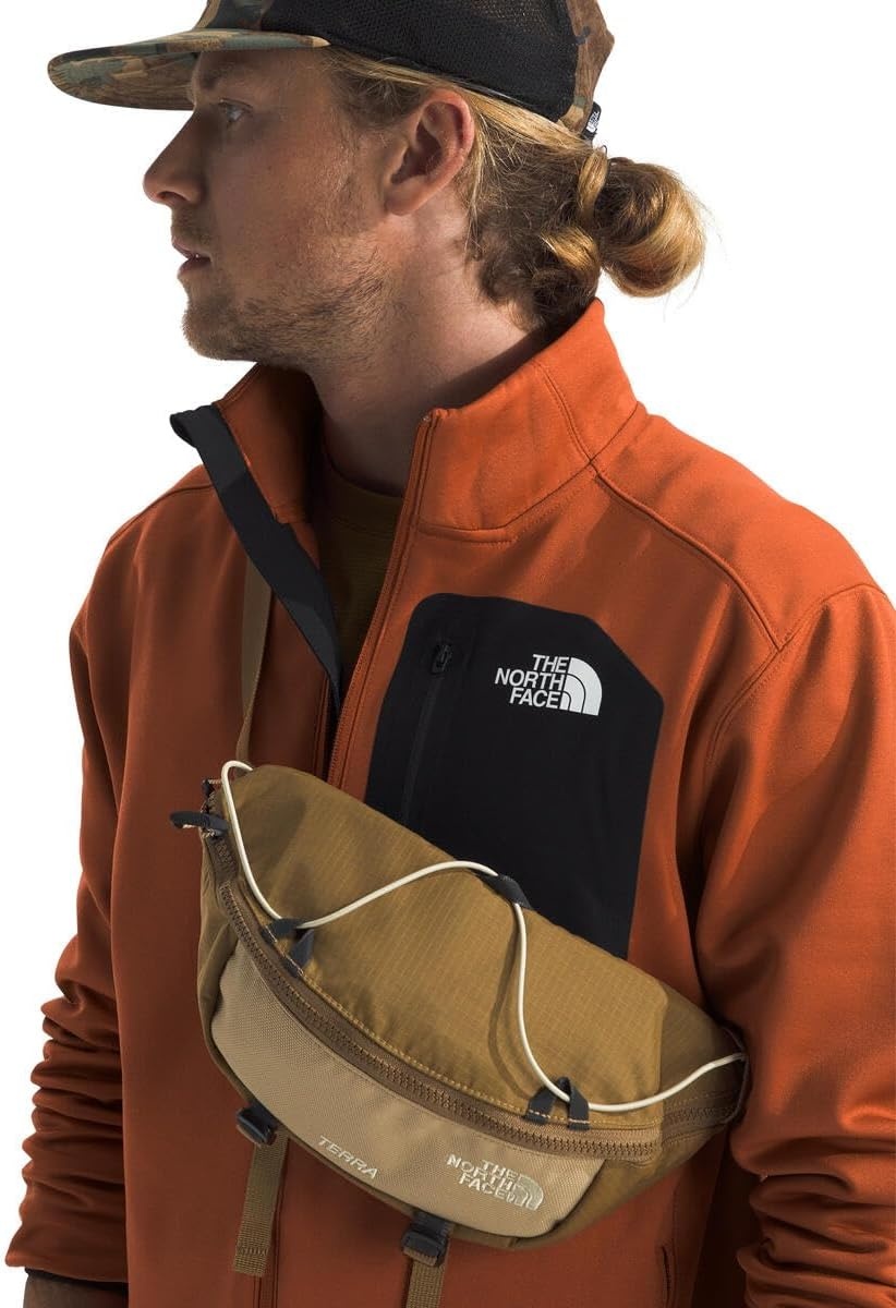 image:imageTHE NORTH FACE Mens Crest Full Zip Jacket Water Repellent Fleece Coat Double Layer Stand Collar amp Zip Hand PocketsEarthen CopperTnf Black