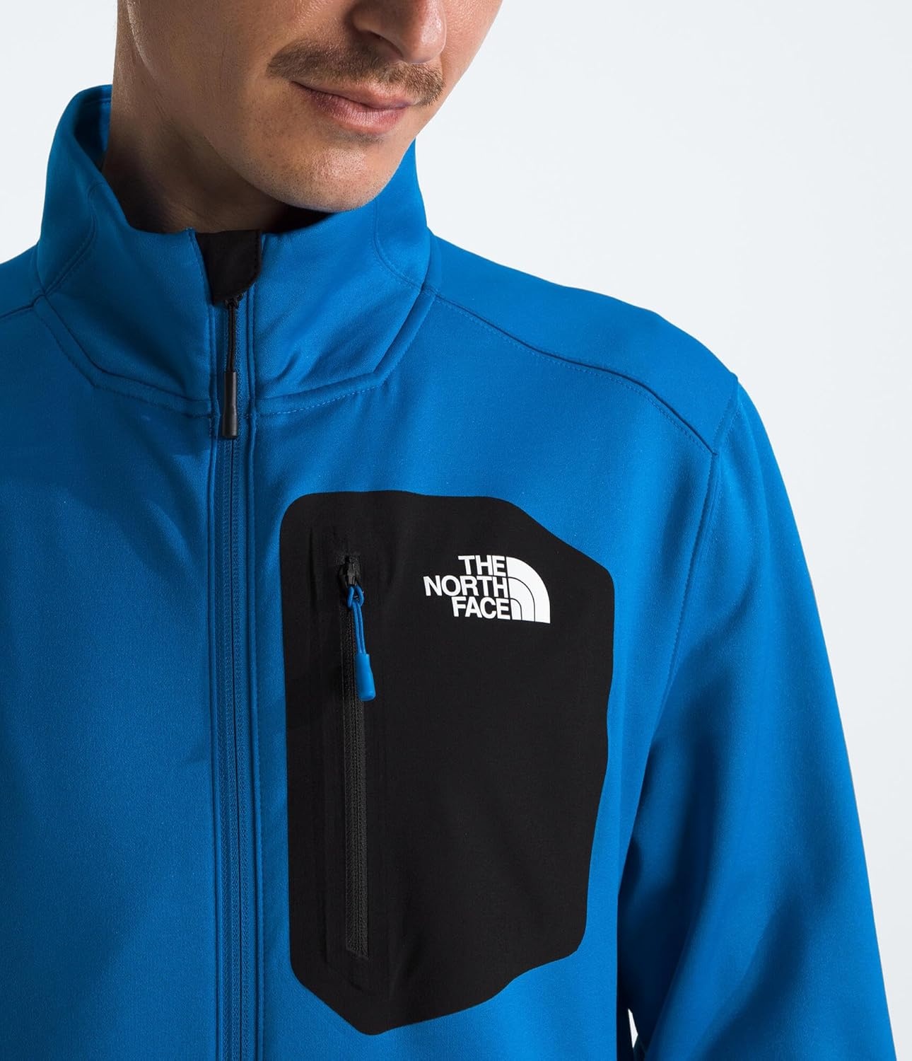 image:imageTHE NORTH FACE Mens Crest Full Zip Jacket Water Repellent Fleece Coat Double Layer Stand Collar amp Zip Hand PocketsHero BlueTnf Black