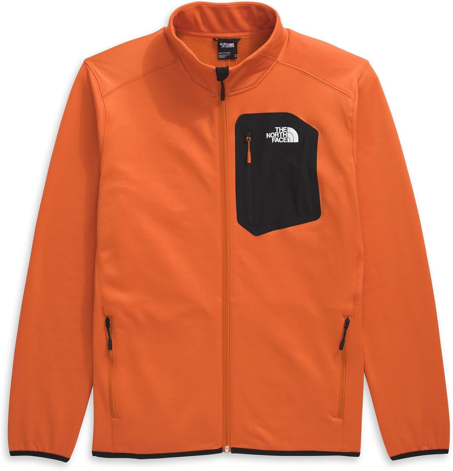 image:imageTHE NORTH FACE Mens Crest Full Zip Jacket Water Repellent Fleece Coat Double Layer Stand Collar amp Zip Hand PocketsIron BronzeTnf Black