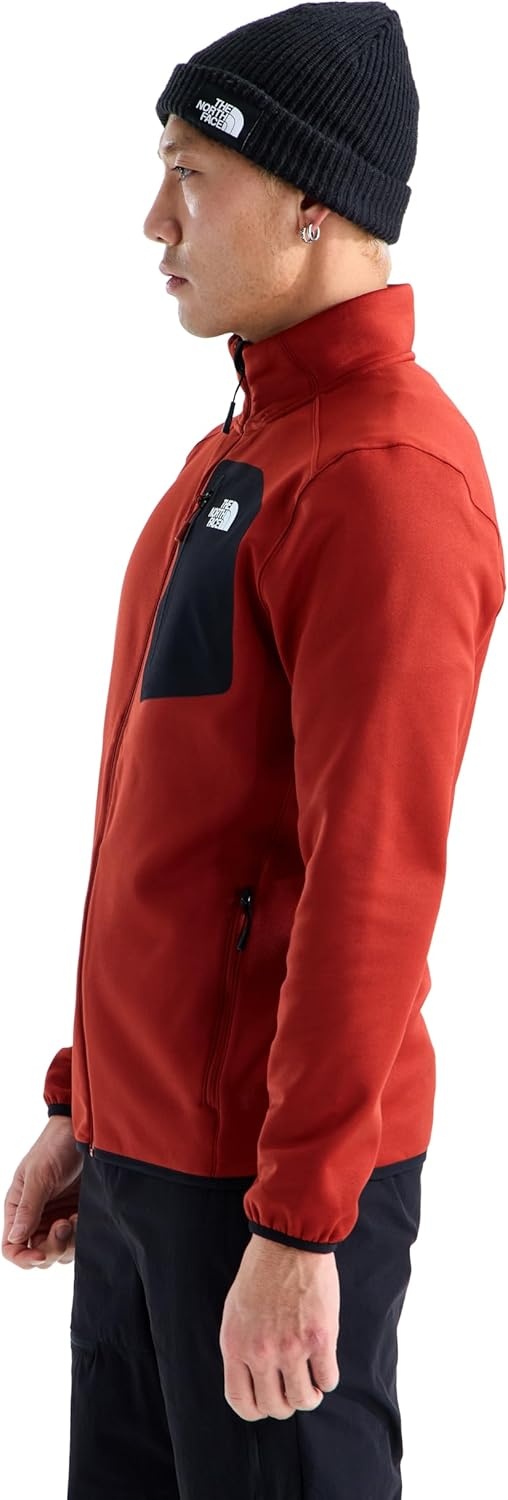 image:imageTHE NORTH FACE Mens Crest Full Zip Jacket Water Repellent Fleece Coat Double Layer Stand Collar amp Zip Hand PocketsIron ClayTnf Black