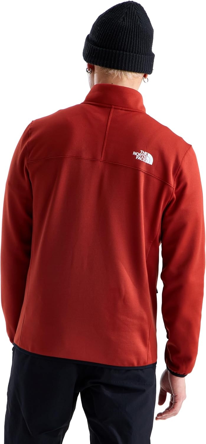image:imageTHE NORTH FACE Mens Crest Full Zip Jacket Water Repellent Fleece Coat Double Layer Stand Collar amp Zip Hand PocketsIron ClayTnf Black