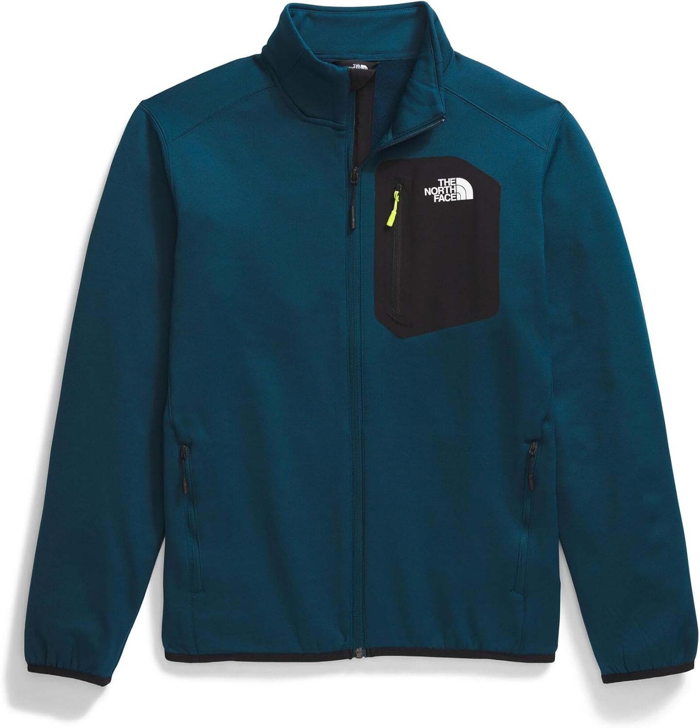 image:imageTHE NORTH FACE Mens Crest Full Zip Jacket Water Repellent Fleece Coat Double Layer Stand Collar amp Zip Hand PocketsMidnight PetrolTnf Black