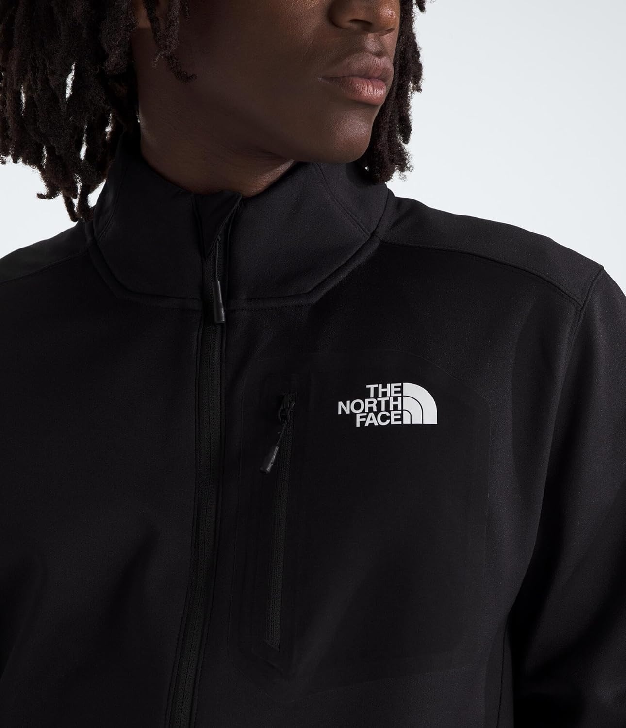 image:imageTHE NORTH FACE Mens Crest Full Zip Jacket Water Repellent Fleece Coat Double Layer Stand Collar amp Zip Hand PocketsTnf Black