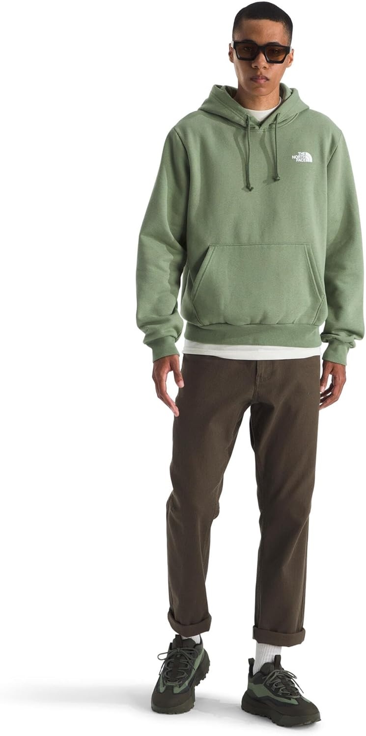 image:imageTHE NORTH FACE Mens Evolution Box NSE Hoodie Sweatshirt With 2 Piece Hood Adjustable Drawcord Kangaroo Hand PocketBark Mist