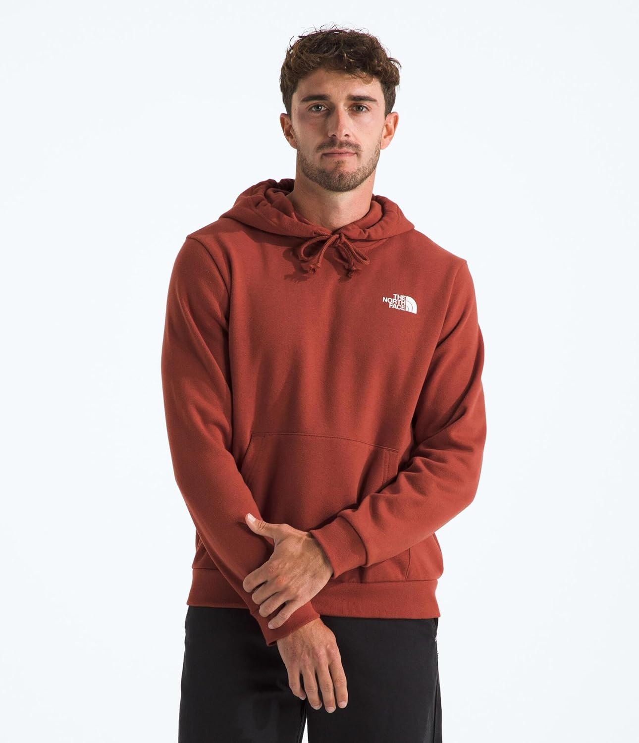 image:imageTHE NORTH FACE Mens Evolution Box NSE Hoodie Sweatshirt With 2 Piece Hood Adjustable Drawcord Kangaroo Hand PocketIron Clay