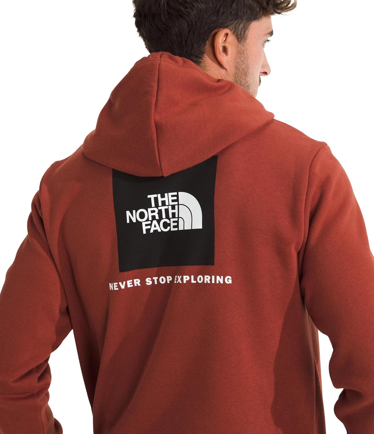 image:imageTHE NORTH FACE Mens Evolution Box NSE Hoodie Sweatshirt With 2 Piece Hood Adjustable Drawcord Kangaroo Hand PocketIron Clay