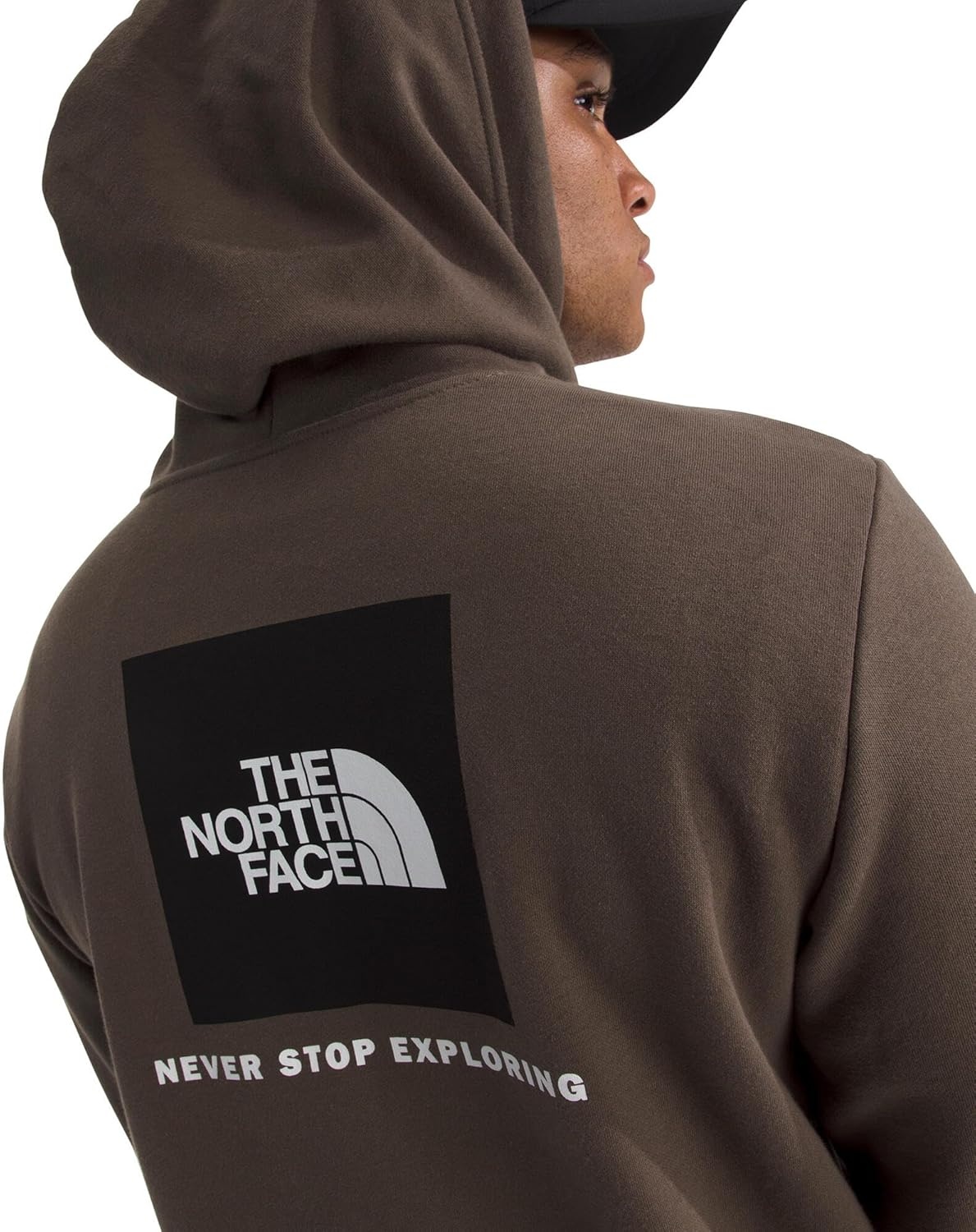 image:imageTHE NORTH FACE Mens Evolution Box NSE Hoodie Sweatshirt With 2 Piece Hood Adjustable Drawcord Kangaroo Hand PocketSmokey Brown