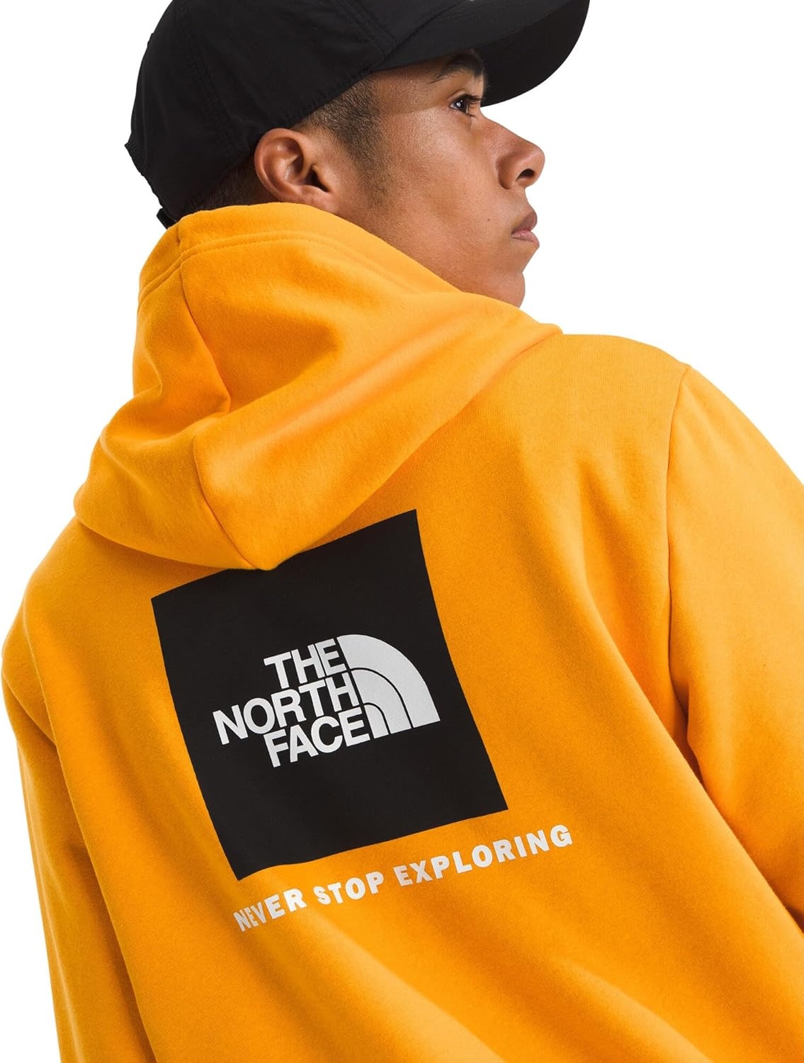 image:imageTHE NORTH FACE Mens Evolution Box NSE Hoodie Sweatshirt With 2 Piece Hood Adjustable Drawcord Kangaroo Hand PocketSummit Gold