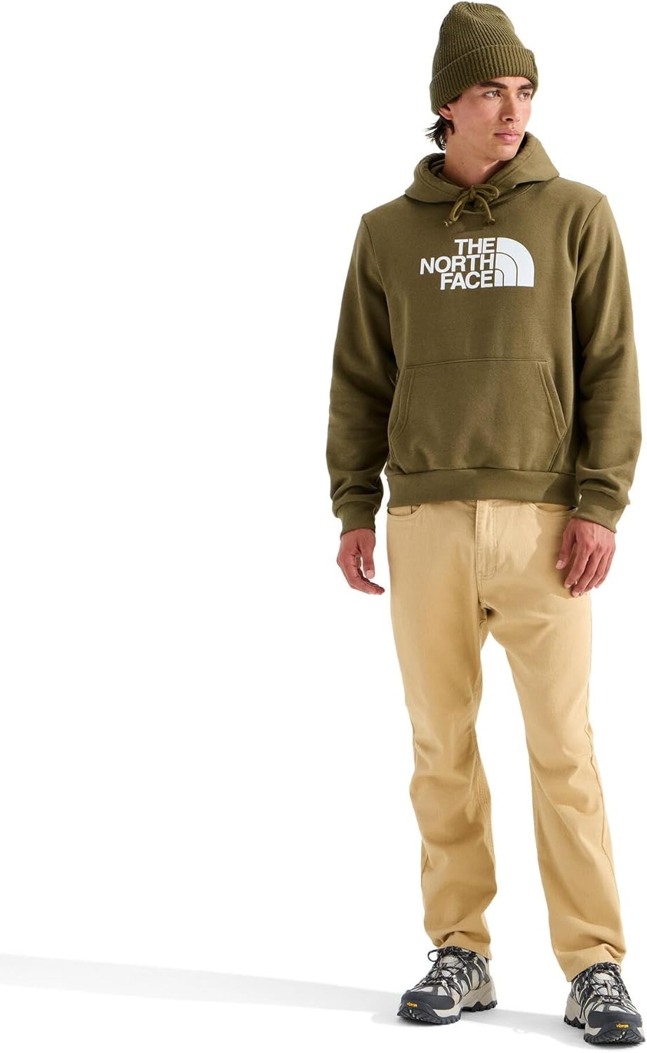 image:imageTHE NORTH FACE Mens Evolution Half Dome Hoodie Sweatshirt With 2 Piece Hood Adjustable Drawcord Kangaroo Hand PocketCaraway Seed
