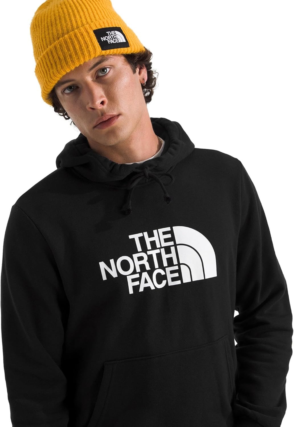 image:imageTHE NORTH FACE Mens Evolution Half Dome Hoodie Sweatshirt With 2 Piece Hood Adjustable Drawcord Kangaroo Hand PocketTnf Black