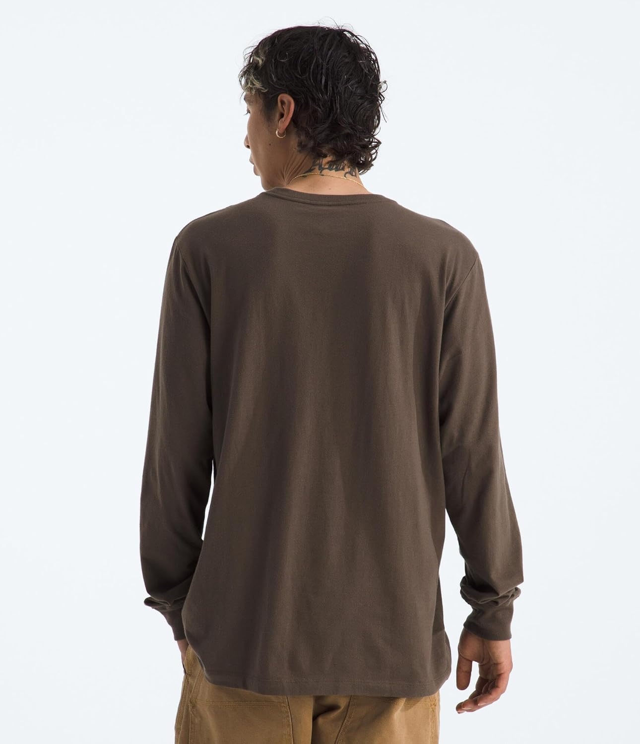 image:imageTHE NORTH FACE Mens Evolution Simple Dome Longsleeve Tee Cotton Shirt With the Classic LogoSmokey Brown