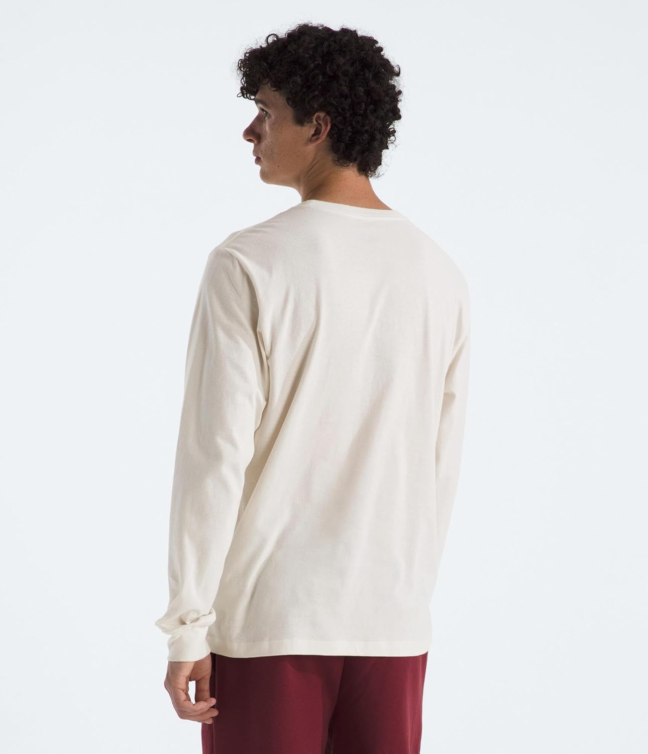image:imageTHE NORTH FACE Mens Evolution Simple Dome Longsleeve Tee Cotton Shirt With the Classic LogoWhite Dune