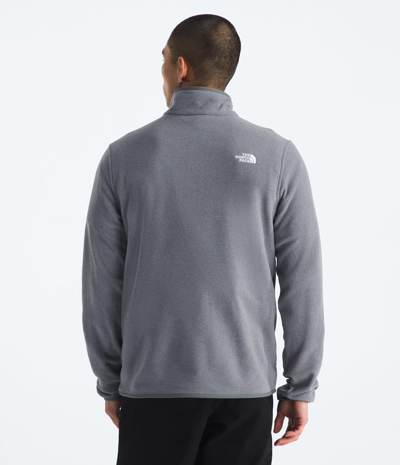 image:imageTHE NORTH FACE Mens Glacier Fleece Quarter Zip Jacket Pullover With Zip Pockets amp Stretch on Collar Cuffs amp HemTnf Mid Grey Heather