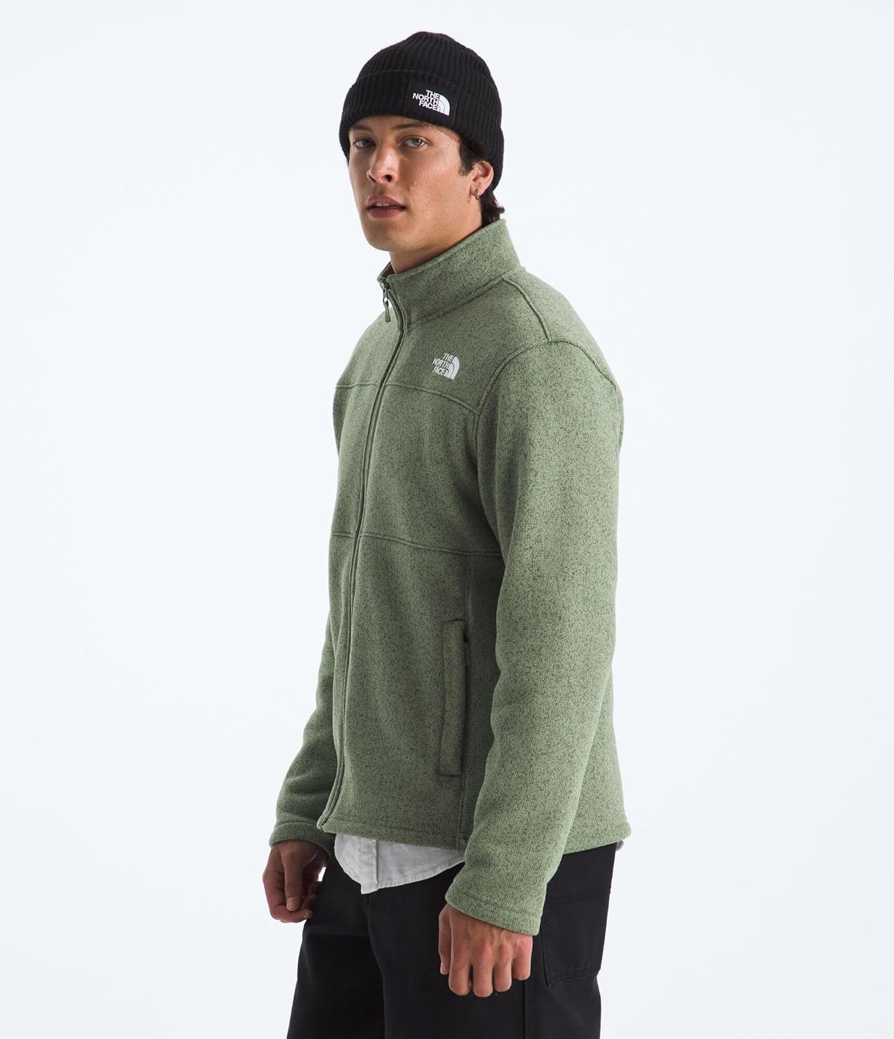 image:imageTHE NORTH FACE Mens Gordon Lyons Full Zip Jacket Cold Weather Top With Zippered Hand PocketsBark Mist Heather