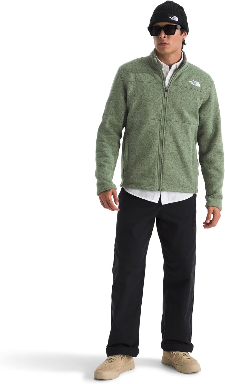 image:imageTHE NORTH FACE Mens Gordon Lyons Full Zip Jacket Cold Weather Top With Zippered Hand PocketsBark Mist Heather