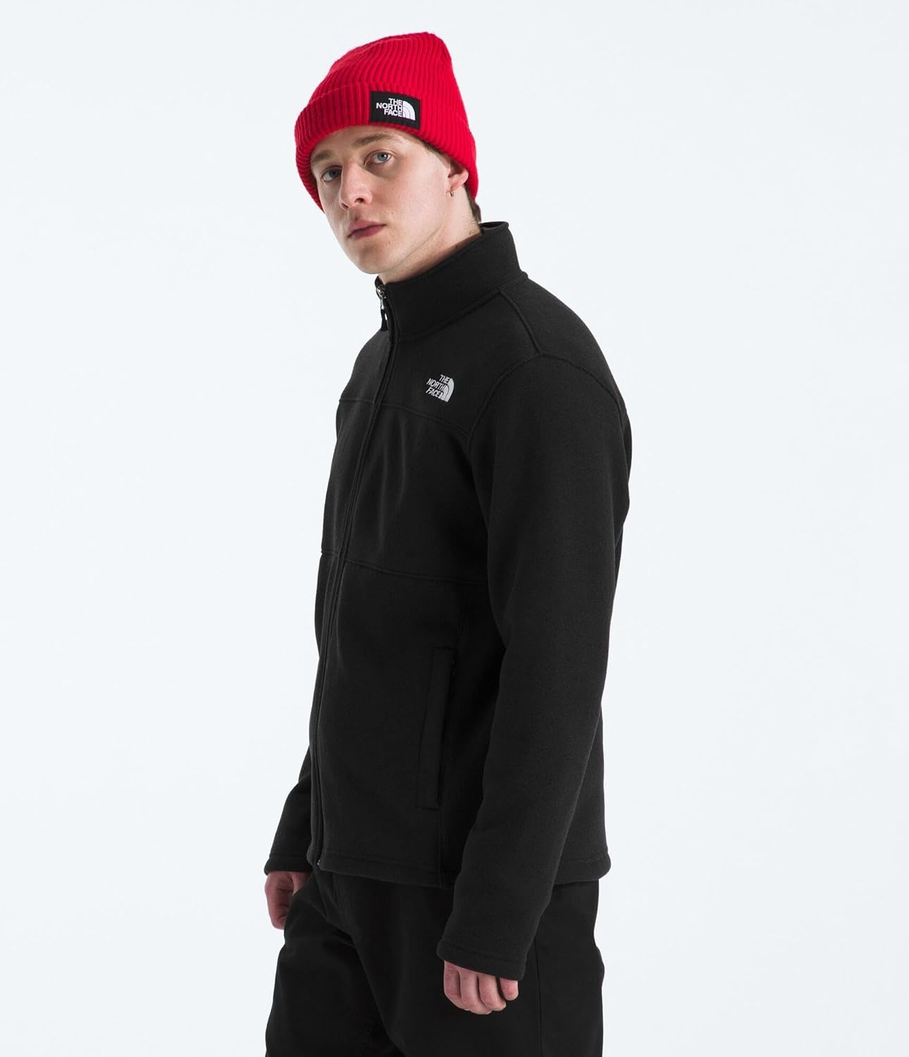 image:imageTHE NORTH FACE Mens Gordon Lyons Full Zip Jacket Cold Weather Top With Zippered Hand PocketsTnf Black Heather