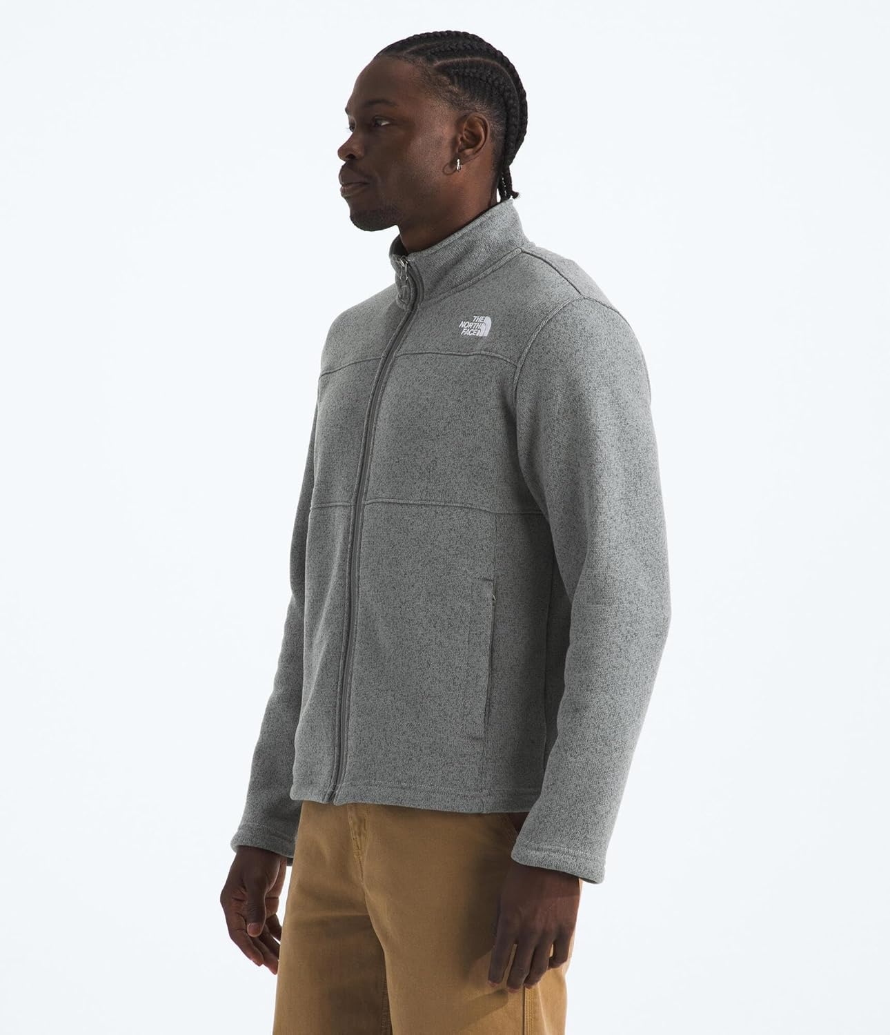 image:imageTHE NORTH FACE Mens Gordon Lyons Full Zip Jacket Cold Weather Top With Zippered Hand PocketsTnf Medium Grey Heather