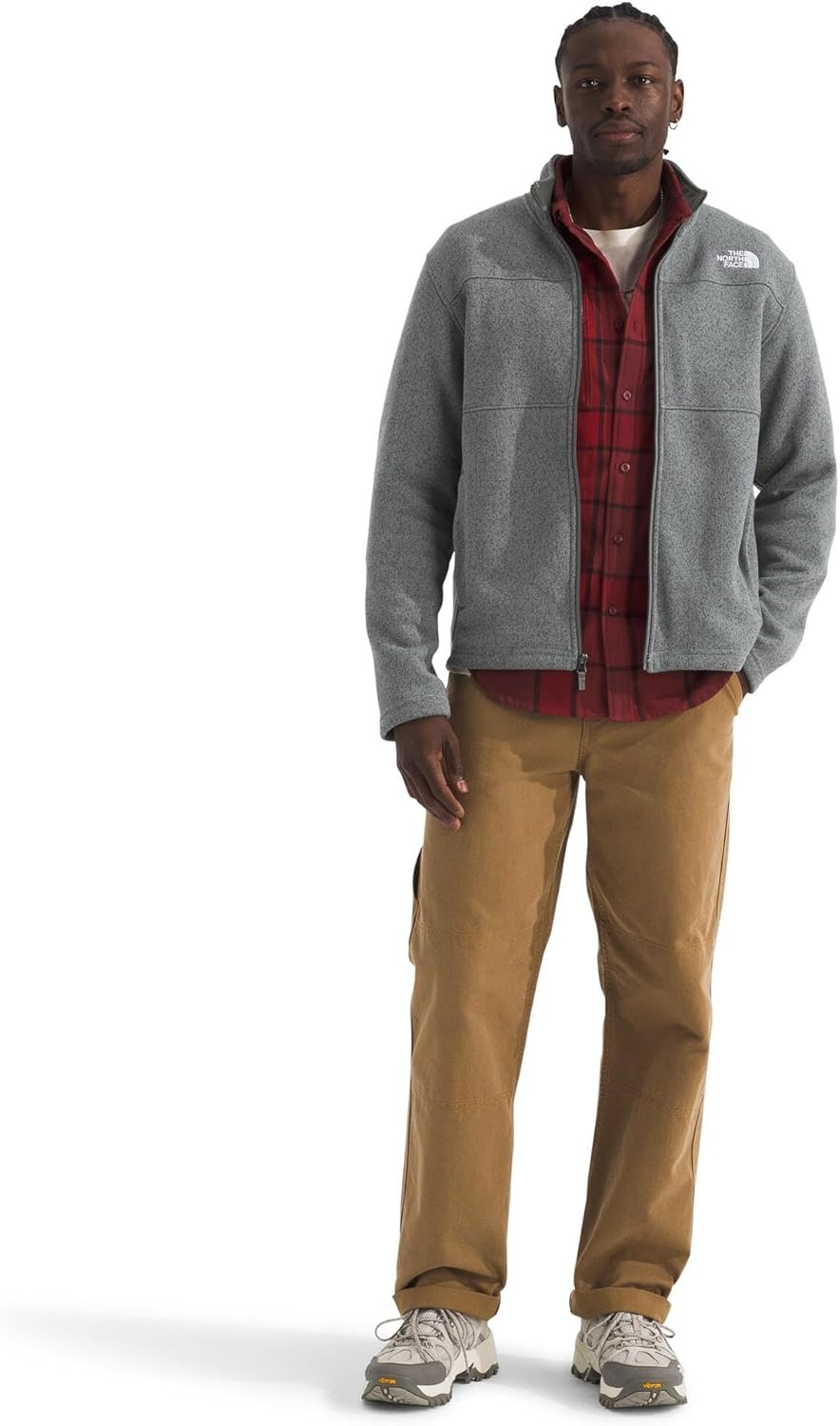 image:imageTHE NORTH FACE Mens Gordon Lyons Full Zip Jacket Cold Weather Top With Zippered Hand PocketsTnf Medium Grey Heather