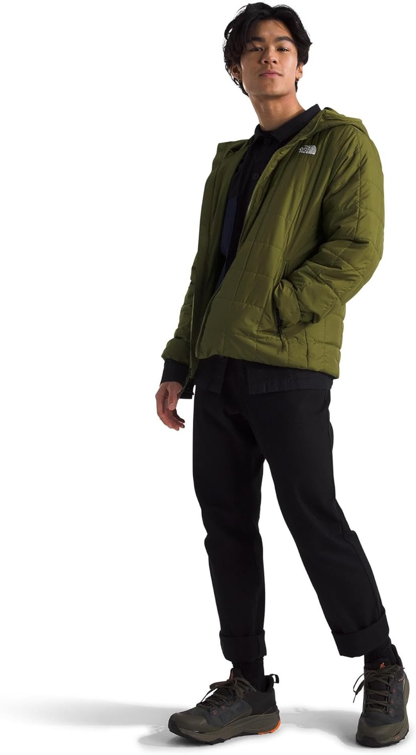 image:imageTHE NORTH FACE Mens Junction Insulated Hoodie Water Resistant With Heatseeker Insulation 3piece Hood amp Zip PocketsForest Olive