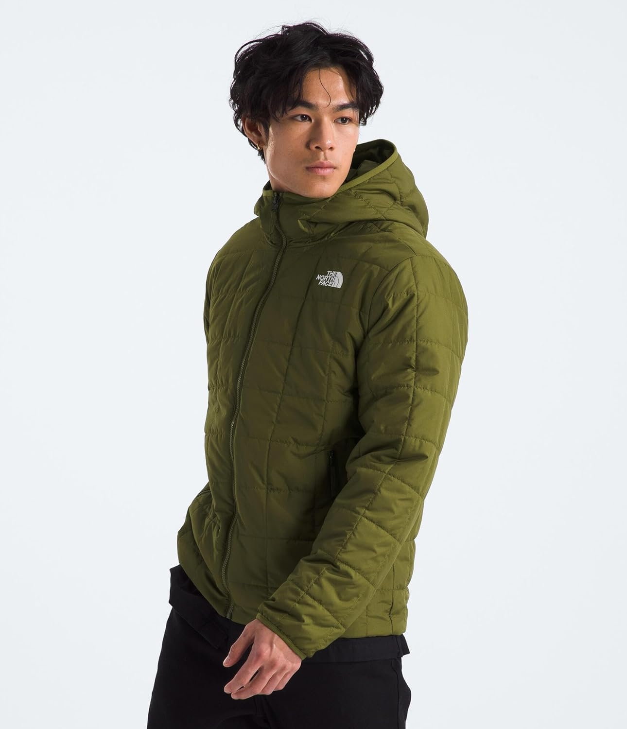 image:imageTHE NORTH FACE Mens Junction Insulated Hoodie Water Resistant With Heatseeker Insulation 3piece Hood amp Zip PocketsForest Olive