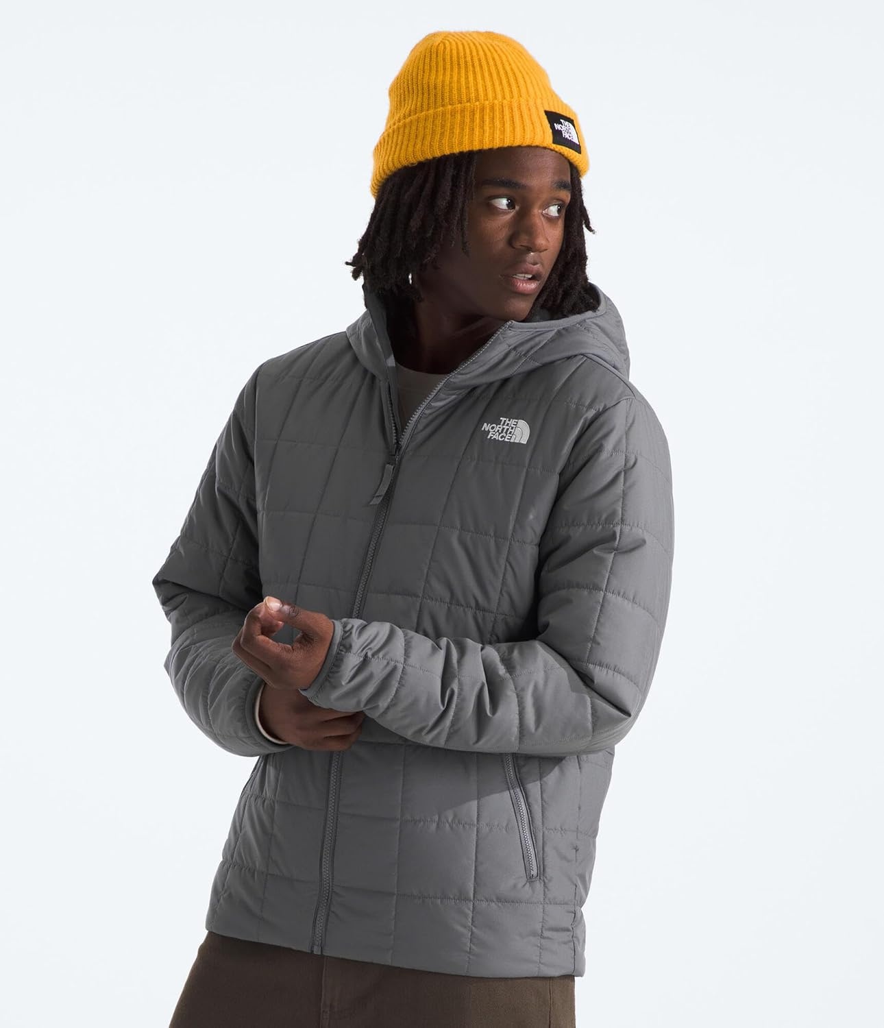 image:imageTHE NORTH FACE Mens Junction Insulated Hoodie Water Resistant With Heatseeker Insulation 3piece Hood amp Zip PocketsSmoked Pearl