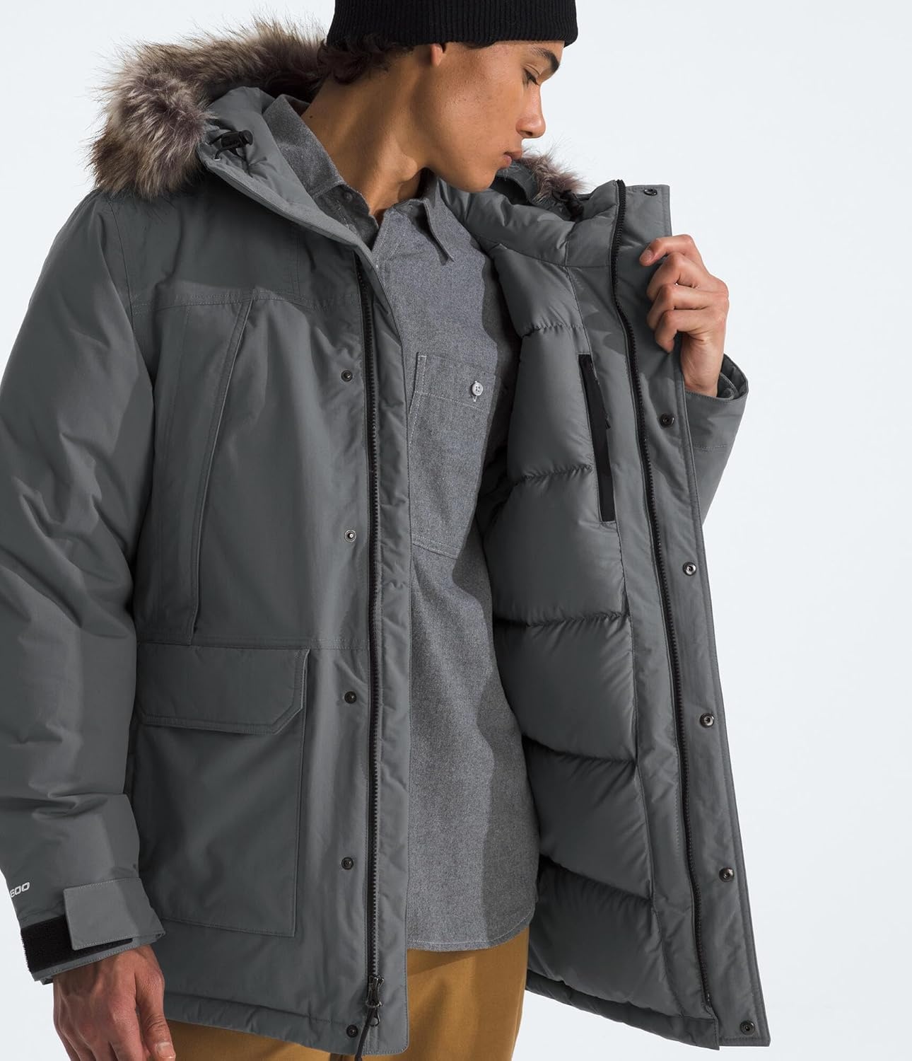 image:imageTHE NORTH FACE Mens McMurdo Parka Long Waterproof Winter Jacket With 600 Fill Waterfowl Down InsulationSmoked PearlSmoked Pearl