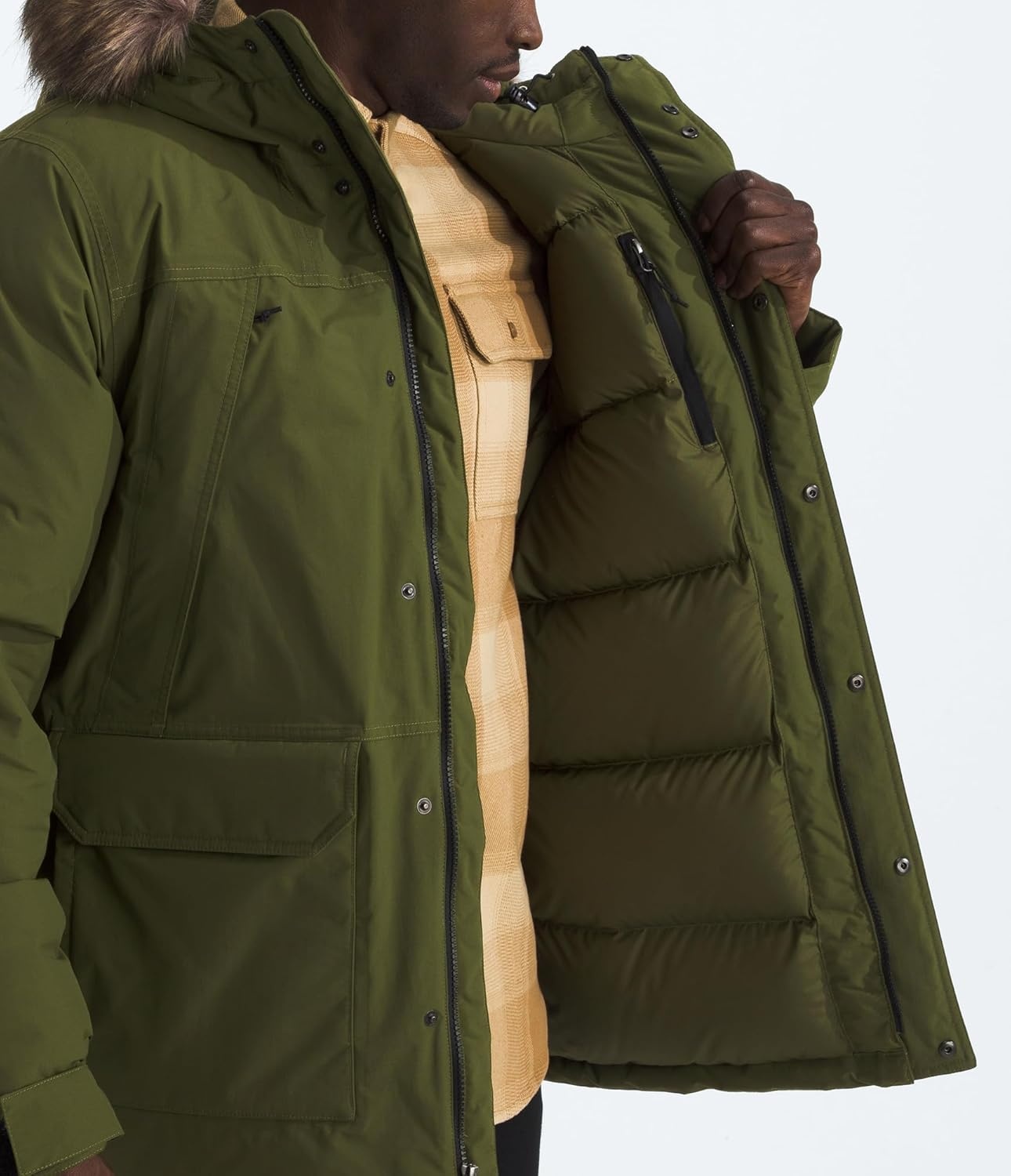image:imageTHE NORTH FACE Mens McMurdo Parka Long Waterproof Winter Jacket With 600 Fill Waterfowl Down InsulationWoodland Green