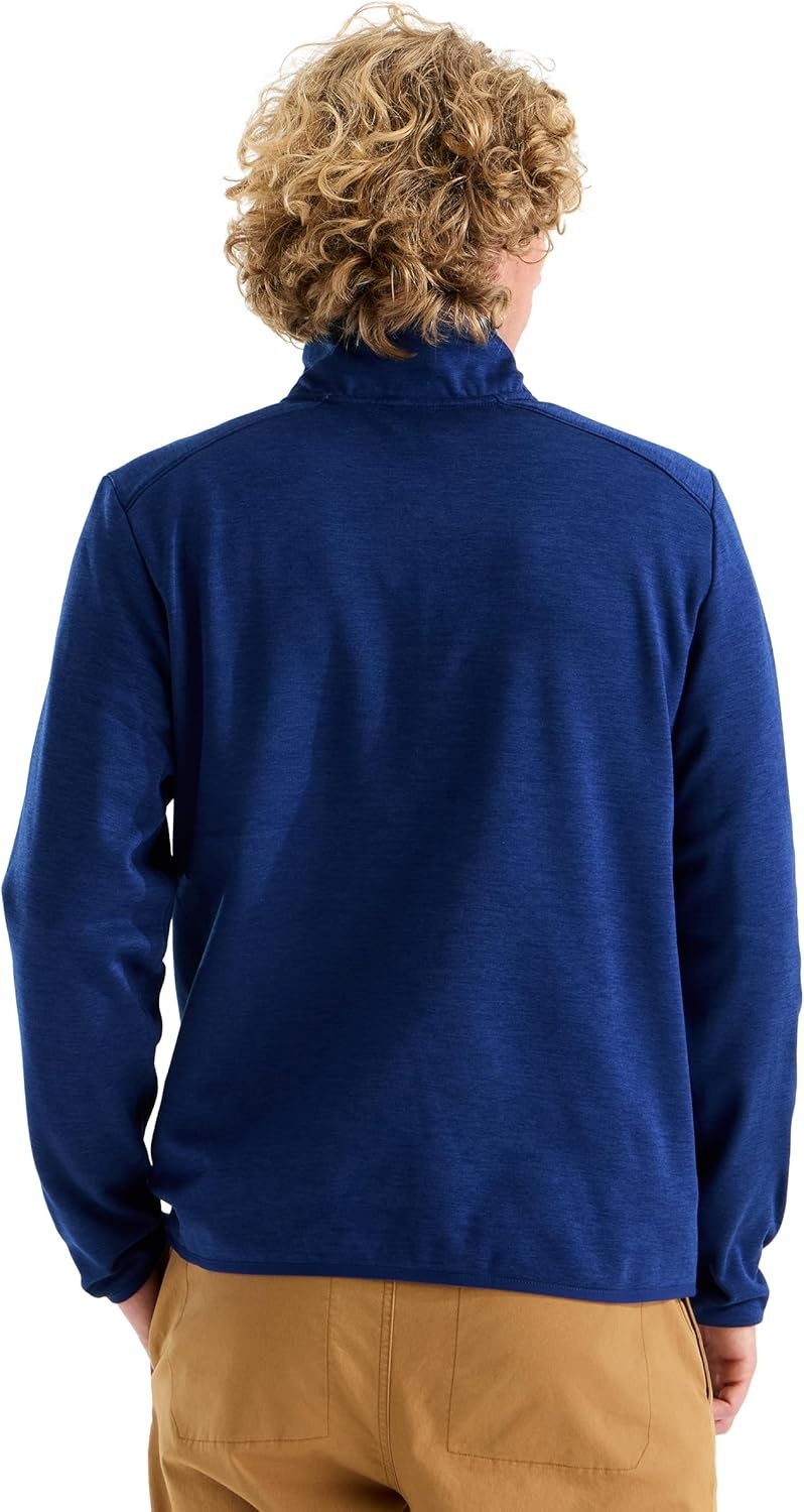 image:imageTHE NORTH FACE Mens TNF Performance Fleece 14 Zip Jacket Lightweight Pullover With Secure Zip Chest PocketBold Blue Dark Heather