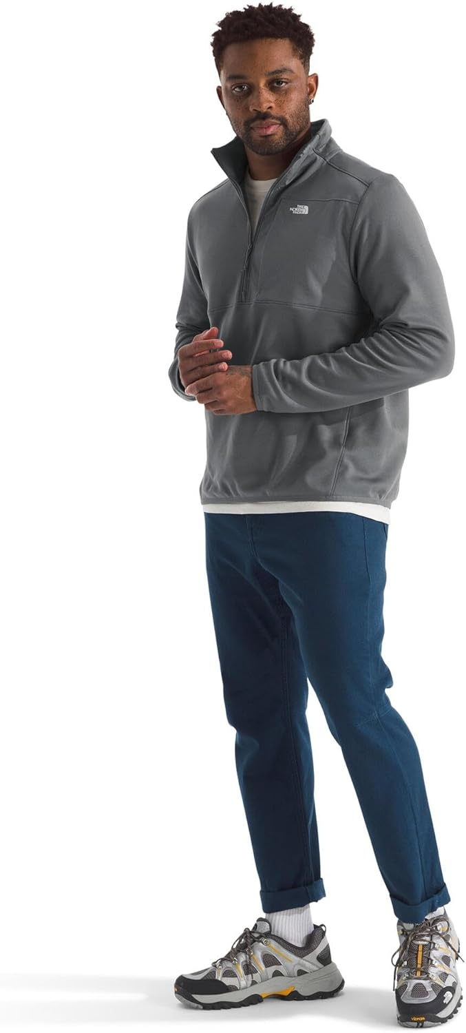 image:imageTHE NORTH FACE Mens TNF Performance Fleece 14 Zip Jacket Lightweight Pullover With Secure Zip Chest PocketSmoked Pearl