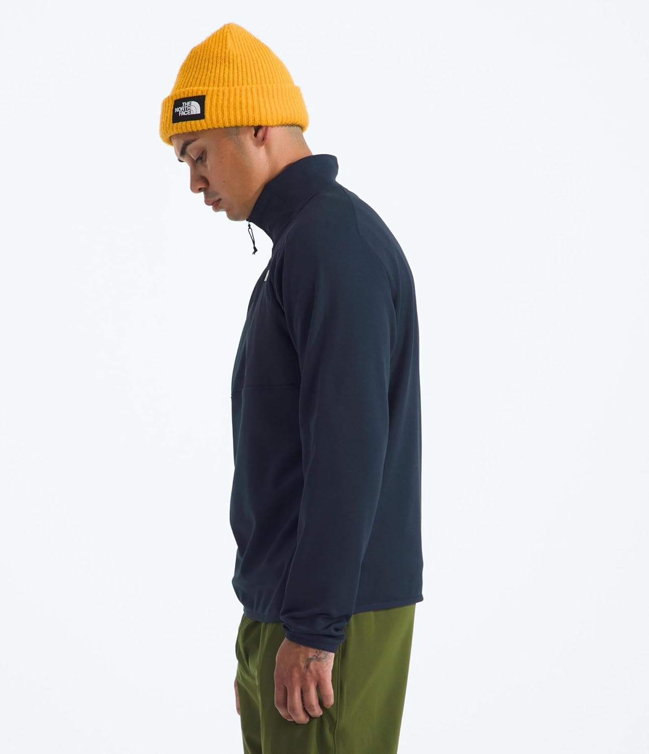 image:imageTHE NORTH FACE Mens TNF Performance Fleece 14 Zip Jacket Lightweight Pullover With Secure Zip Chest PocketSummit Navy
