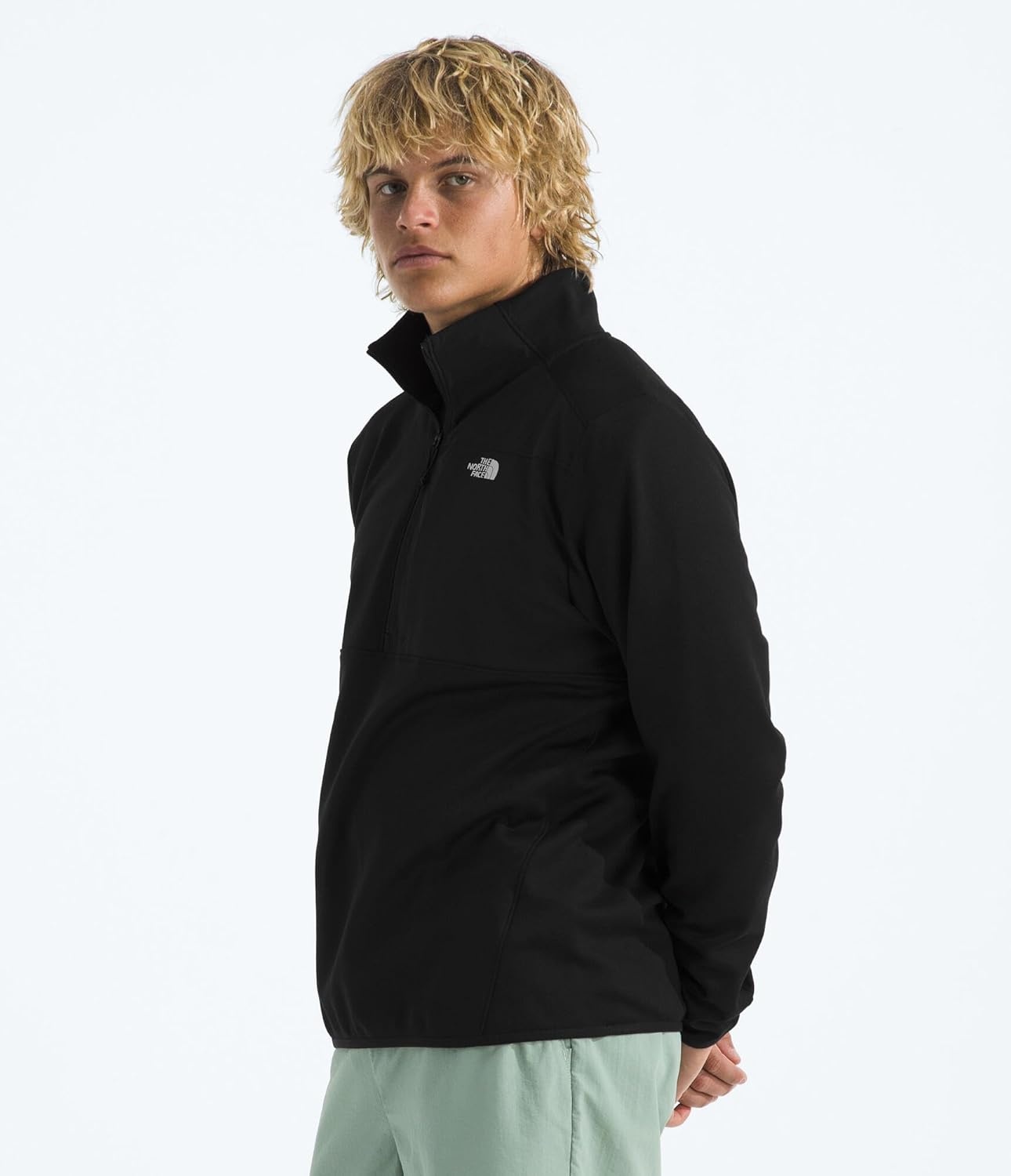 image:imageTHE NORTH FACE Mens TNF Performance Fleece 14 Zip Jacket Lightweight Pullover With Secure Zip Chest PocketTnf Black